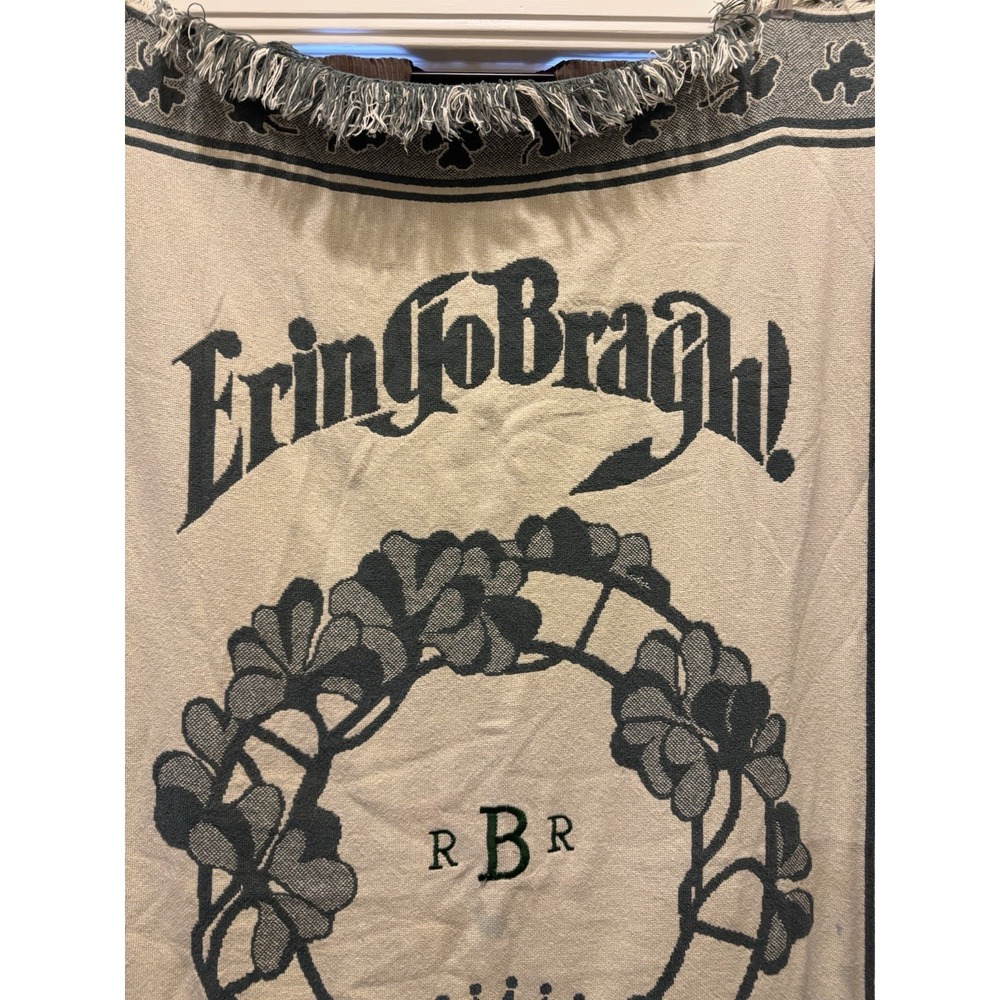 Vintage MWW Erin Go Bragh Irish Claddagh Woven Throw Blanket 40x60 1992 - Picture 4 of 7